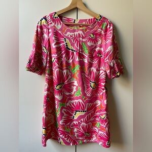 Vintage Y2K Lilly Pulitzer Dasha Short Oxford Silk Dress Multi With a Splash 0